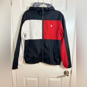 U.S. Polo Assn. Red, Black, and White Windbreaker‎